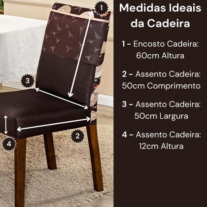 Imagem de Capa de Cadeira Jantar Avulsa Estampada Ajustável com Elástico Protetora Para Cozinha Malha Gel Helanca