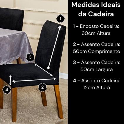 Imagem de Capa de Cadeira Jantar Avulsa Lisa Splendore Ajustável com Elástico Tecido Veludo Suede Decoração Luxo Para Cozinha Moderna Sofisticada
