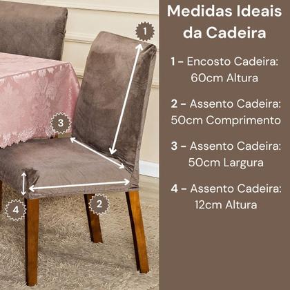 Imagem de Capa de Cadeira Jantar Avulsa Lisa Splendore Ajustável com Elástico Tecido Veludo Suede Decoração Luxo Para Cozinha Moderna Sofisticada