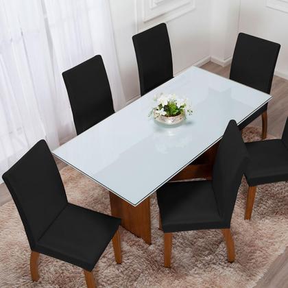 Imagem de Capa de Cadeira Kit 04 Capas Malha Gel Ajustável Com Elástico Preta