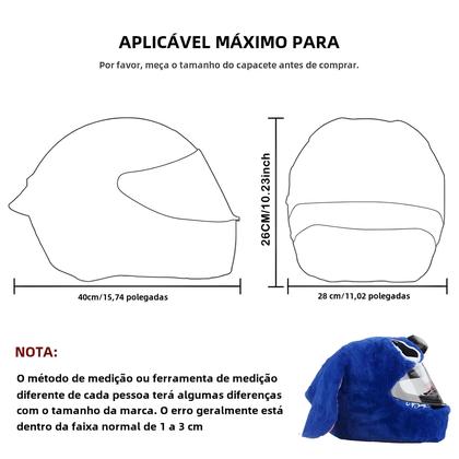 Imagem de Capa de Capacete de Motocicleta com Design de Desenhos Animados - Proteção em Pelúcia
