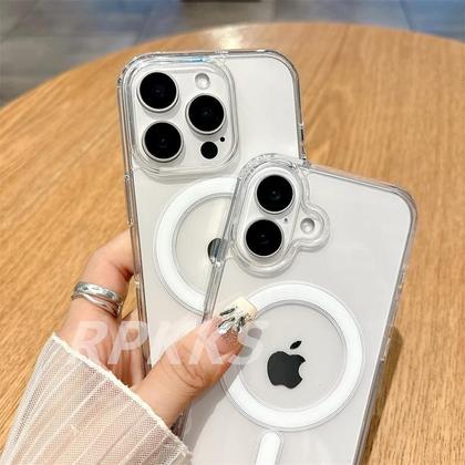Imagem de Capa De Carregamento Sem Fio Transparente Compatível Com Magsafe Para iPhone 11-17 pro XS Max XR 16e
