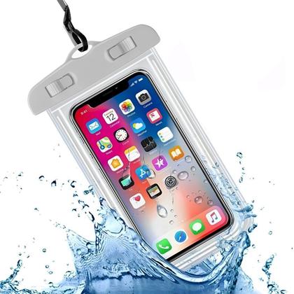 Imagem de Capa de Celular Transparente Branco Prova Dágua Universal