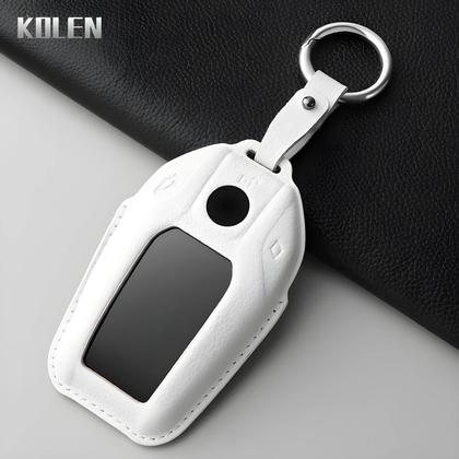 Imagem de Capa De Chave De Couro Genuíno Com Display LED Para BMW Série 5 7 X3 X4 X5 X7 G30 G31 G11 G12 G01 GT