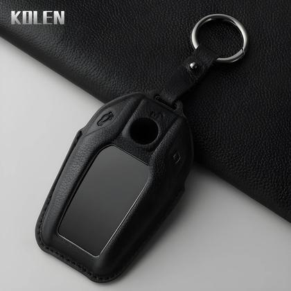 Imagem de Capa De Chave De Couro Genuíno Com Display LED Para BMW Série 5 7 X3 X4 X5 X7 G30 G31 G11 G12 G01 GT