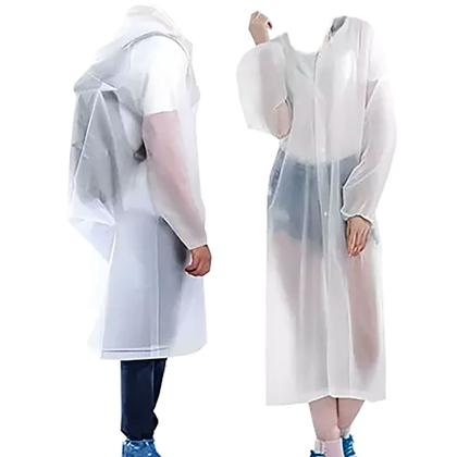 Imagem de Capa de Chuva Adulto Unissex: PVC Impermeável com Capuz e Botão de Pressão