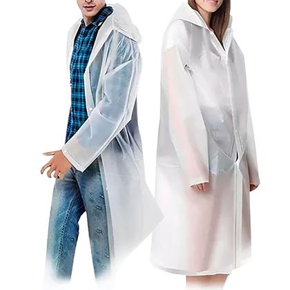 Imagem de Capa de Chuva Adulto Unissex: PVC Impermeável com Capuz e Botão de Pressão