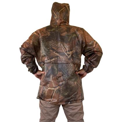 Imagem de Capa de Chuva Camuflada Impermeável Para Jardineira Profissional Reforçada Com Capuz Resistente Pvc Tipo Jaqueta Caça Pesca