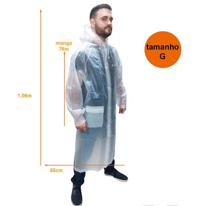 Imagem de Capa De Chuva Com Capuz Classe 100% Pvc  Unissex Impermeável