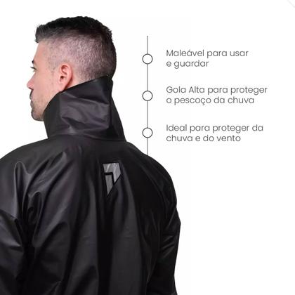 Imagem de Capa de Chuva Conjunto com Jaqueta e Calça PVC 0,28mm Combate Pioneira P M G GG XG Para Motoqueiro