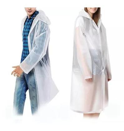 Imagem de Capa de chuva grossa e longa em vinil transparente com capuz impermeável CP16T