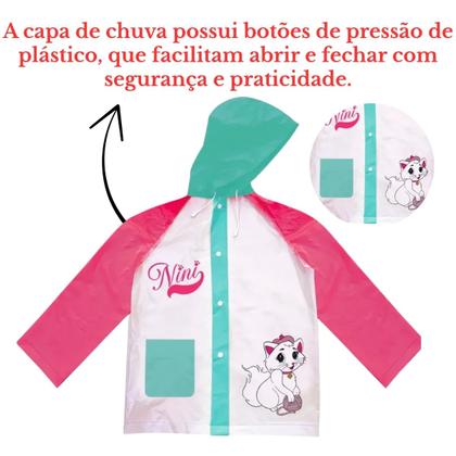 Imagem de Capa De Chuva + Guarda Chuva Com Estampa De Personagem Infantil Para Crianças Impermeável Capuz Ajustável - Semax