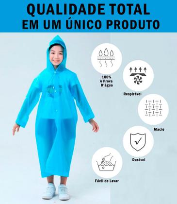 Imagem de Capa de Chuva Impermeável Infantil Reforçada Unissex