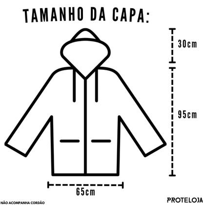 Imagem de Capa de Chuva Impermeável Resistente Reutilizável Com Capuz Vinil PVC