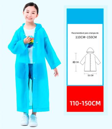 Imagem de Capa de Chuva Infantil Azul Impermeável Reforçada e Resistente