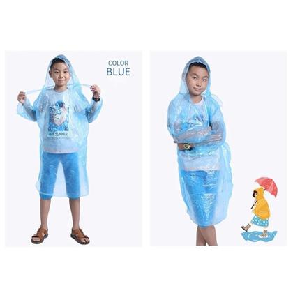 Imagem de Capa de Chuva Infantil com Capuz Impermeável Reutilizável Criança
