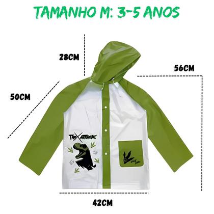 Imagem de Capa De Chuva Infantil Com Estampa De Desenho Impermeável Para Crianças Com Capuz Ajustável e Botão de Pressão - Semax