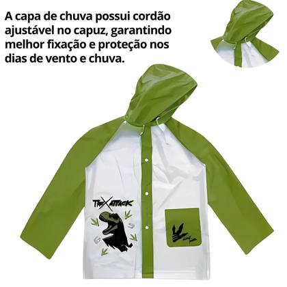 Imagem de Capa De Chuva Infantil Com Estampa De Desenho Impermeável Para Crianças Com Capuz Ajustável e Botão de Pressão - Semax