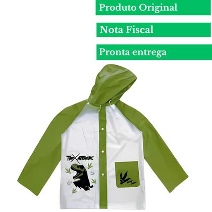 Imagem de Capa De Chuva Infantil Com Estampa De Desenho Impermeável Para Crianças Com Capuz Ajustável e Botão de Pressão - Semax