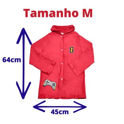 Imagem de Capa de Chuva Infantil Impermeável c/ touca p/ Menino M G GG - colorida