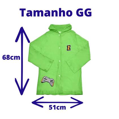 Imagem de Capa de Chuva Infantil Impermeável c/ touca p/ Menino M G GG - colorida