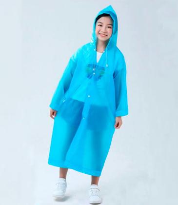 Imagem de Capa de Chuva Infantil Impermeável cor Azul Reforçada