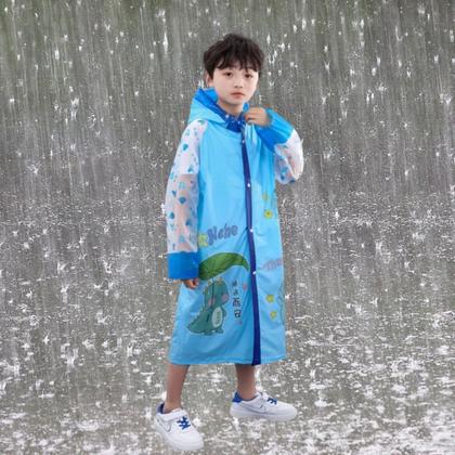 Imagem de Capa de chuva infantil para menina menino com capuz e bolsos pvc reforçada desenhada dinossauro princesa escolha a sua