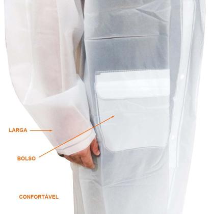 Imagem de Capa de Chuva M Transparente 100% PVC  Fácil de Carregar