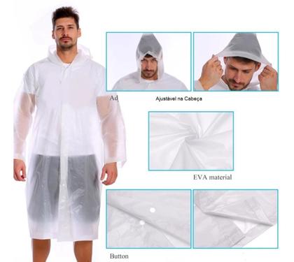 Imagem de Capa De Chuva Reforçada Transparente Resistente  Festivais