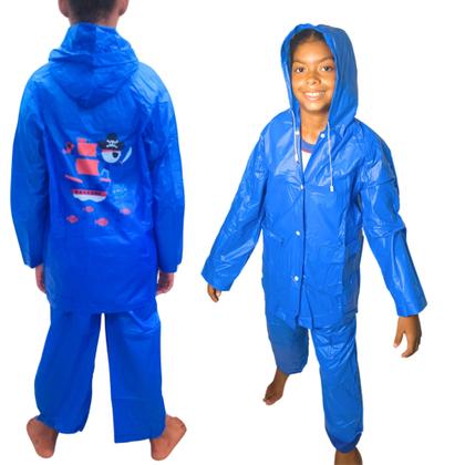 Imagem de Capa De Chuva Resistente Impermeável Calça Jaqueta Infantil