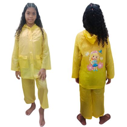 Imagem de Capa De Chuva Resistente Impermeável Calça Jaqueta Infantil