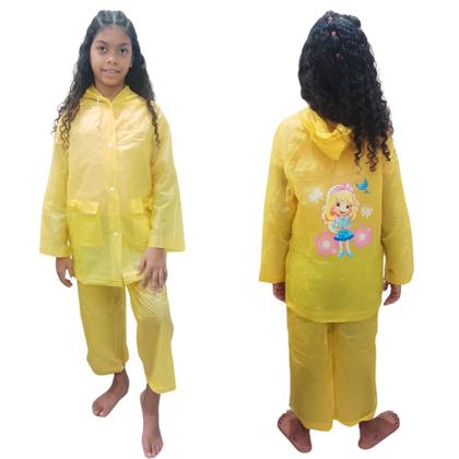 Imagem de Capa De Chuva Resistente Impermeável Calça Jaqueta Infantil