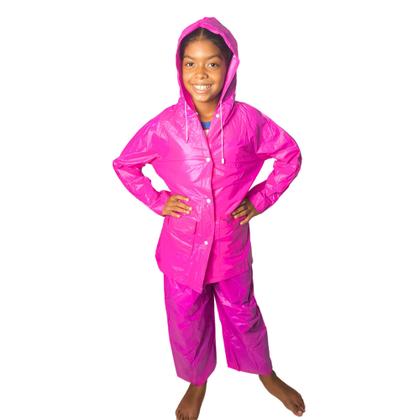 Imagem de Capa De Chuva Resistente Impermeável Calça Jaqueta Infantil