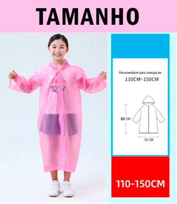 Imagem de Capa de Chuva Rosa Infantil Impermeável Reforçada Unissex