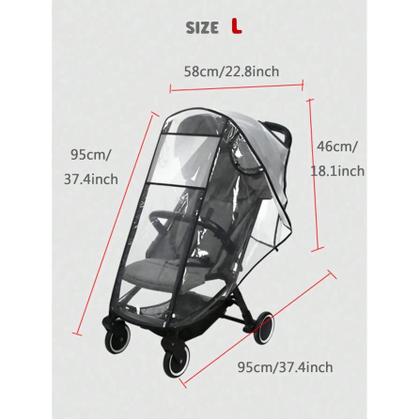 Imagem de Capa De Chuva Transparente Para Carrinho De Bebê À Prova d'Água, À Prova De Vento E À Prova De