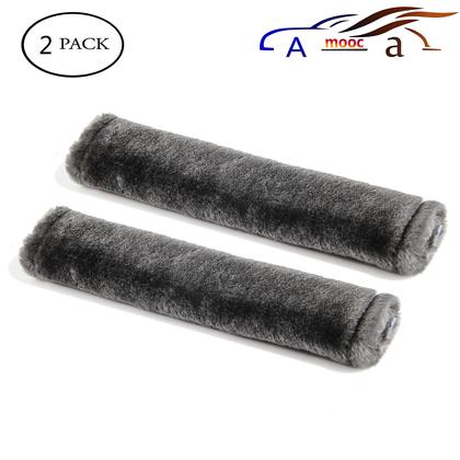 Imagem de Capa de cinto de segurança Amooca Soft Faux Fur Universal Fit, pacote com 2 unidades