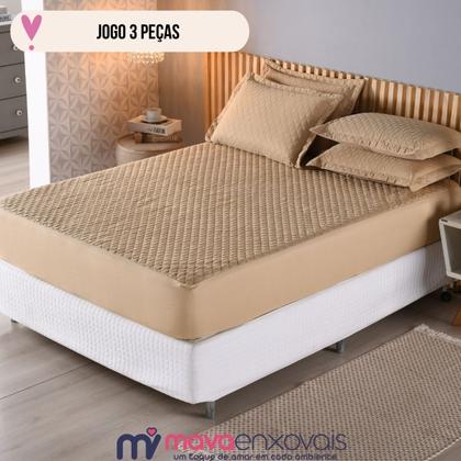 Imagem de Capa De Colchão Casal Kit Cama 3 Peças Matelado Elástico