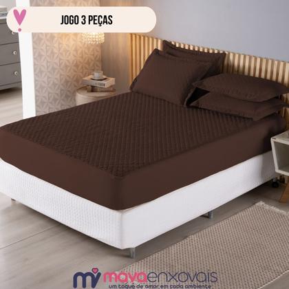 Imagem de Capa De Colchão Casal Kit Cama 3 Peças Matelado Elástico