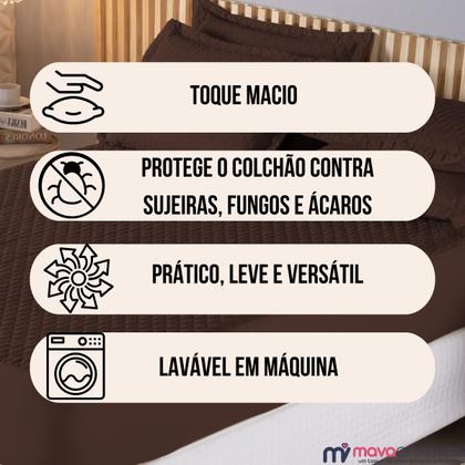 Imagem de Capa De Colchão Casal Kit Cama 3 Peças Matelado Elástico