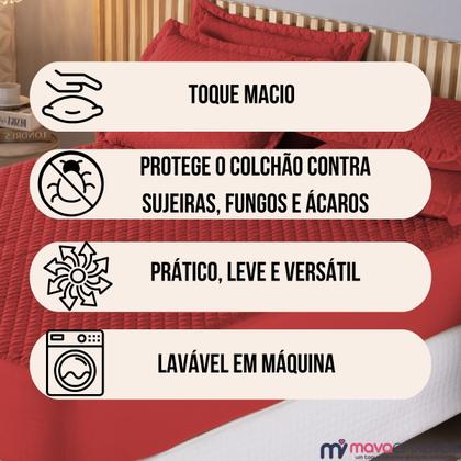 Imagem de Capa De Colchão Casal Kit Cama 3 Peças Matelado Elástico