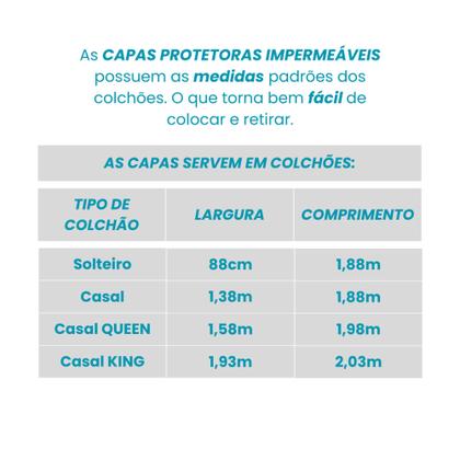 Imagem de Capa De Colchão Impermeável Matelada Capa Protetora Para Colchão Casal Queen