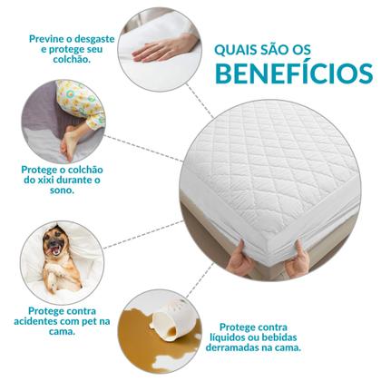 Imagem de Capa De Colchão Impermeável Matelada Capa Protetora Para Colchão Casal Queen
