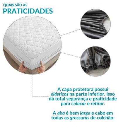 Imagem de Capa De Colchão Impermeável Matelada Capa Protetora Para Colchão Casal Queen