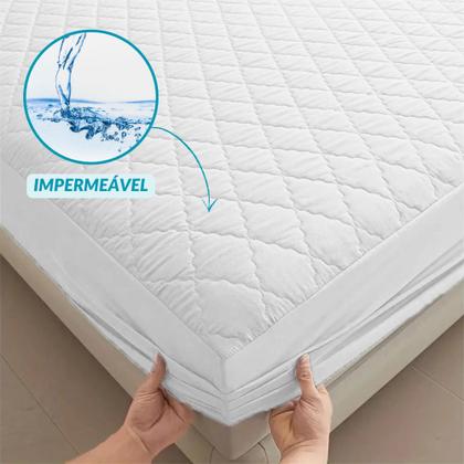 Imagem de Capa De Colchão Impermeável Matelada Capa Protetora Para Colchão Casal Queen