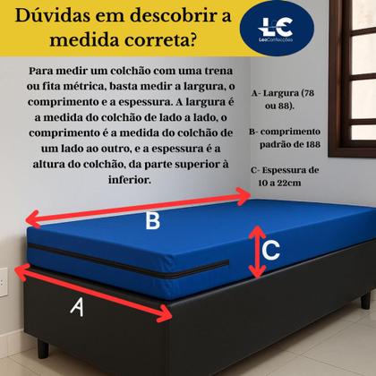 Imagem de Capa De Colchão Impermeável Solteiro com ziper cor azul