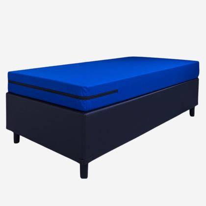 Imagem de Capa De Colchão Impermeável Solteiro com ziper cor azul