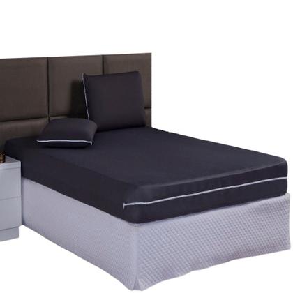 Imagem de Capa de Colchão King 40cm + Fronha com Zíper Malha Lisa 3 Peças