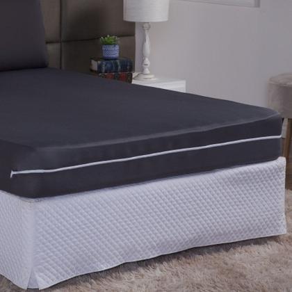 Imagem de Capa de Colchão King 40cm + Fronha com Zíper Malha Lisa 3 Peças