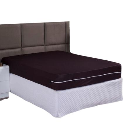 Imagem de Capa de Colchão King 40cm + Fronha com Zíper Malha Lisa 3 Peças