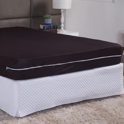 Imagem de Capa de Colchão King 40cm + Fronha com Zíper Malha Lisa 3 Peças